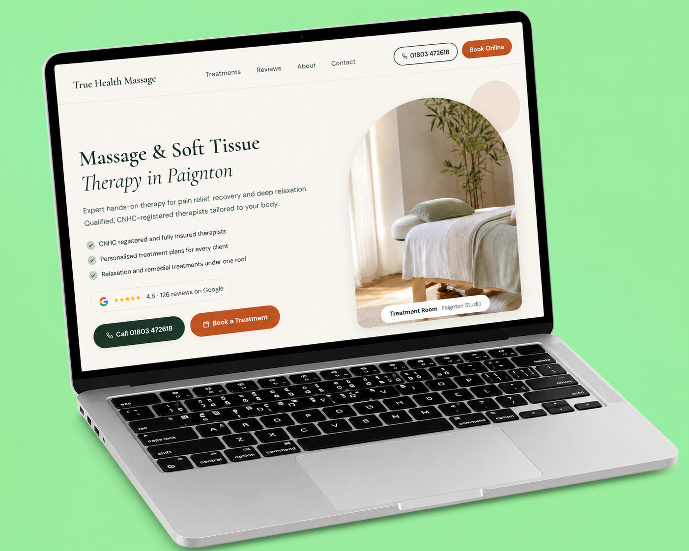 Service business website designed in Paignton